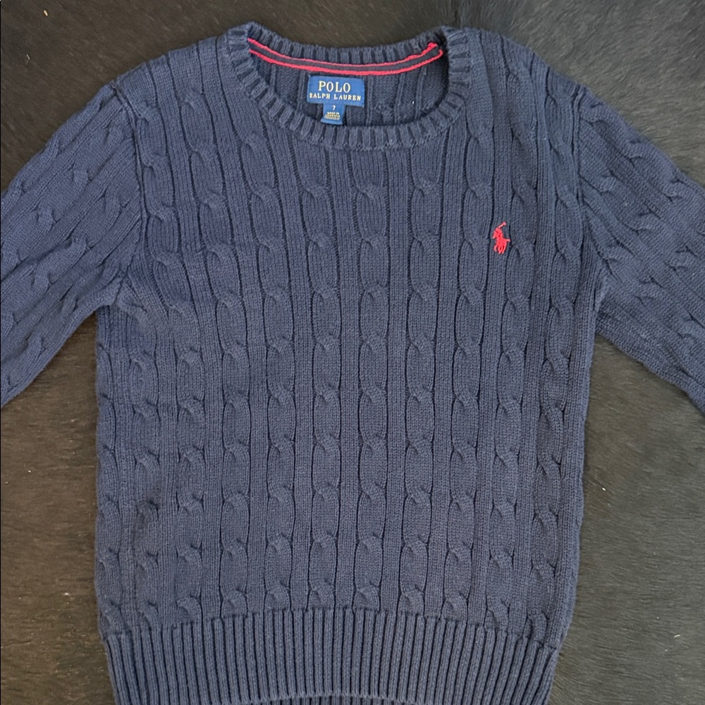Polo by Ralph Lauren Men's Blue Cable-Knit Sweater